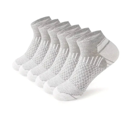 Mens Moisture-Wicking Short Sports Socks - Breathable Athletic Socks 6 Pairs - ZOOMNSTORE