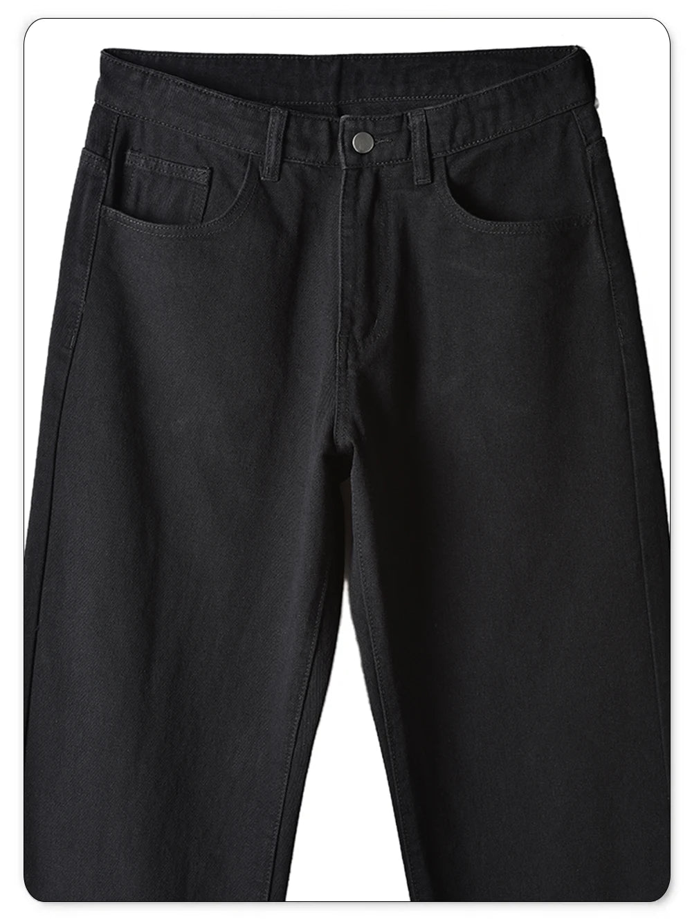 Men's Straight Jeans - Classic Black Denim Pants | Business Casual Trousers, Soft Drape Cotton Blend - ZOOMNSTORE