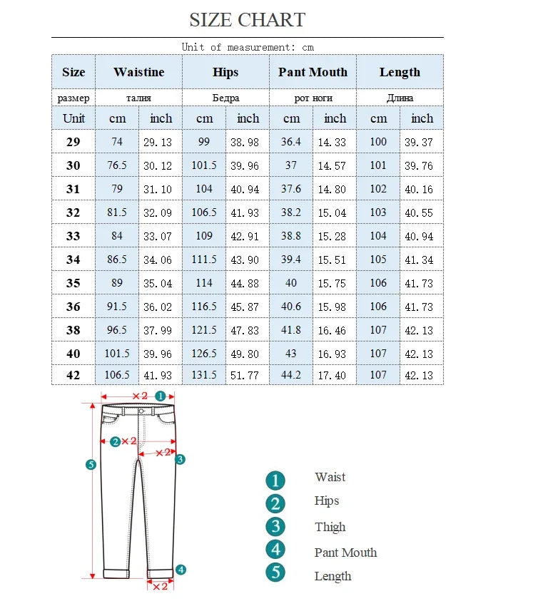 Mens Loose Straight Jeans - Comfortable Wide-Leg Business Casual Trousers - ZOOMNSTORE