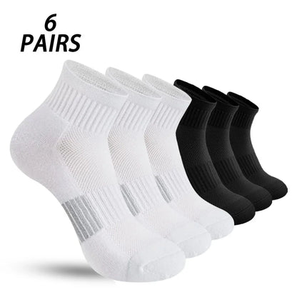 Men's Striped Socks - 6 Pairs Mid-Calf Business Style Vertical Striped Breathable Socks - ZOOMNSTORE