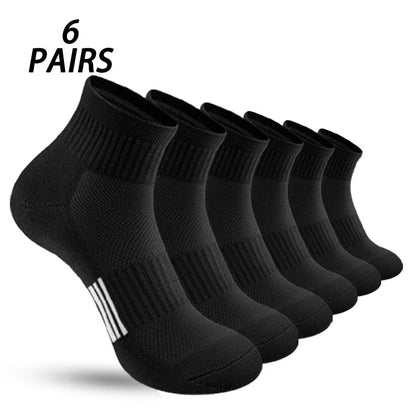 Men's Striped Socks - 6 Pairs Mid-Calf Business Style Vertical Striped Breathable Socks - ZOOMNSTORE