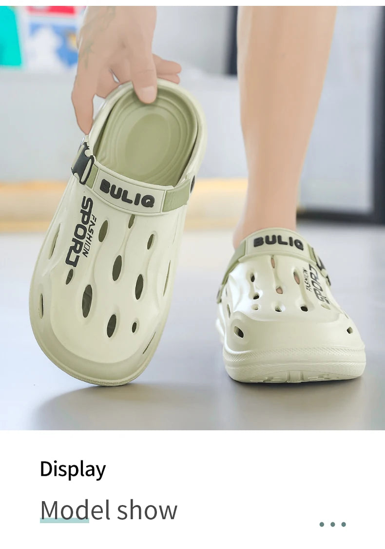 Men's Summer Clogs - Non Slip Sandals With Buckle Strap | Wear Resistant EVA Sole - ZOOMNSTORE