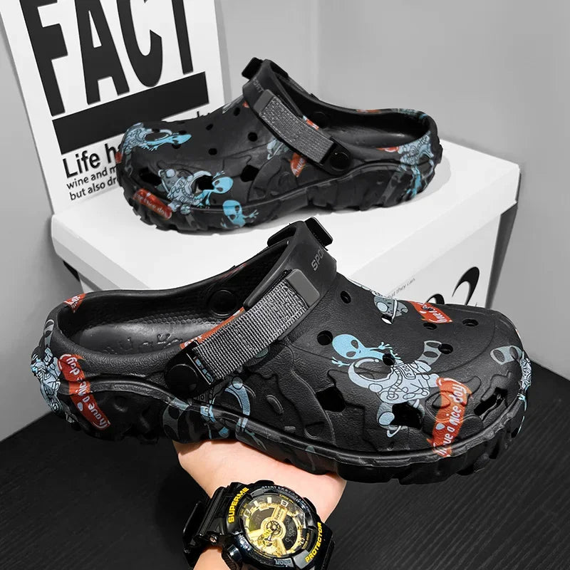 Men's Summer Clogs | Plus Size EVA Sandals - Lightweight Flat Platform Slides - ZOOMNSTORE