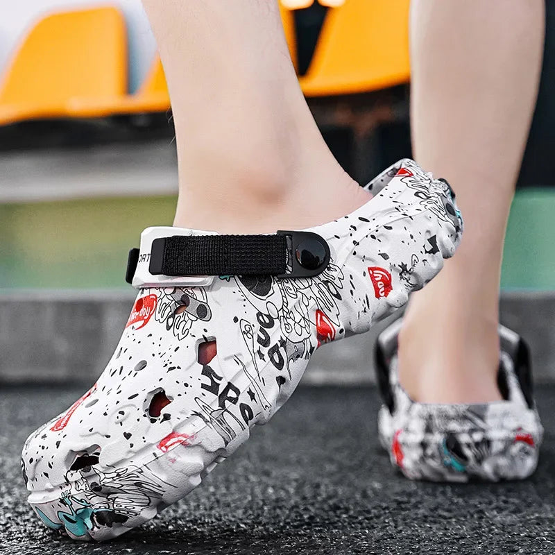 Men's Summer Clogs | Plus Size EVA Sandals - Lightweight Flat Platform Slides - ZOOMNSTORE