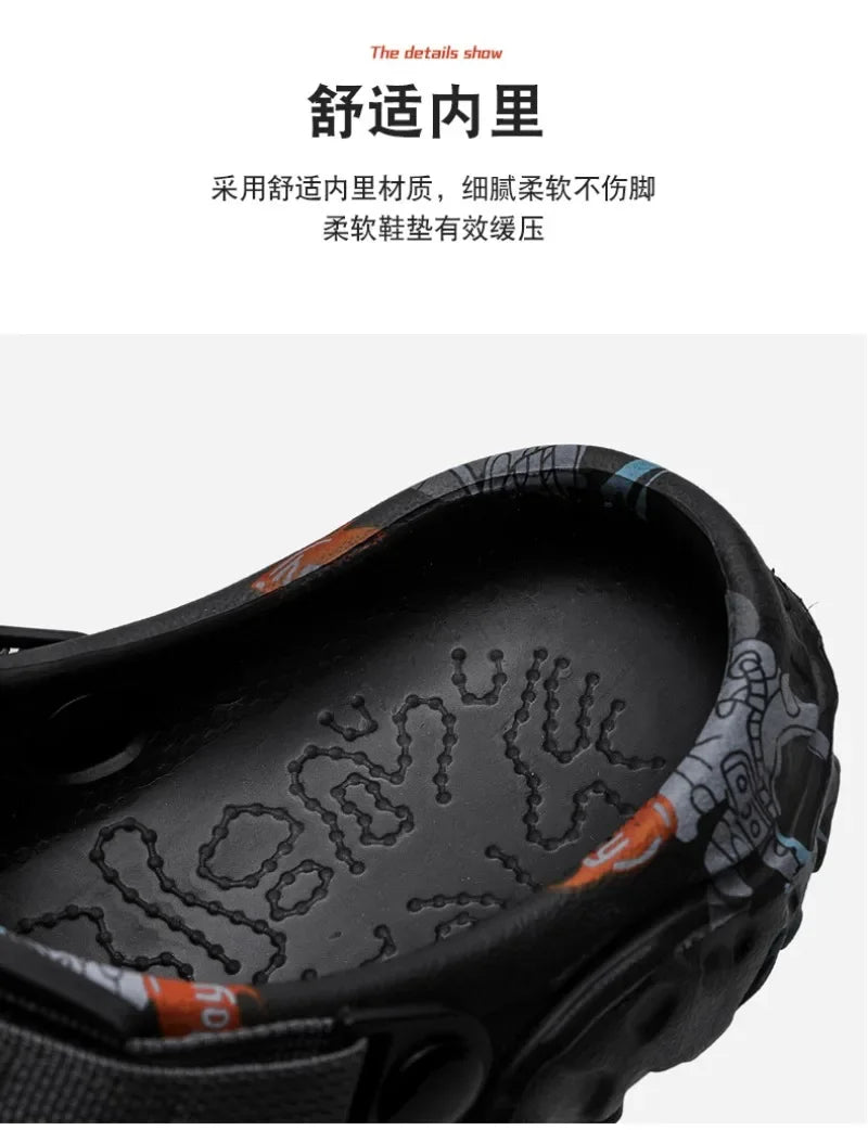 Men's Summer Clogs | Plus Size EVA Sandals - Lightweight Flat Platform Slides - ZOOMNSTORE