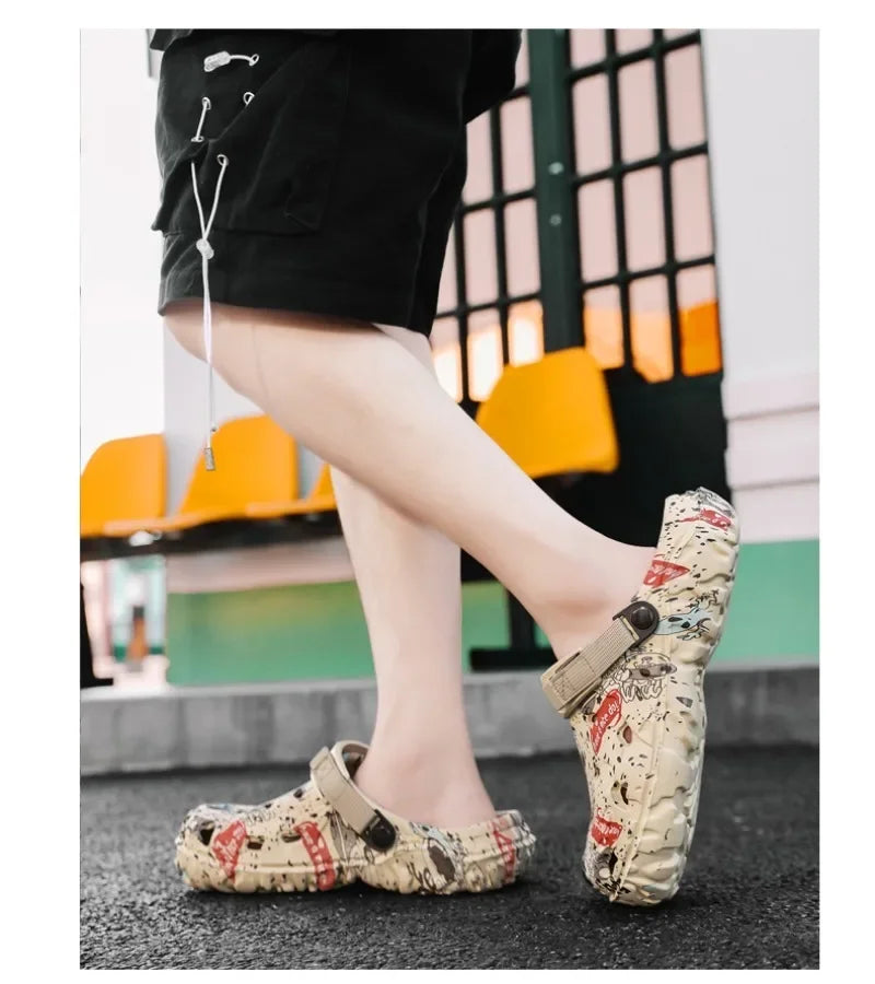 Men's Summer Clogs | Plus Size EVA Sandals - Lightweight Flat Platform Slides - ZOOMNSTORE