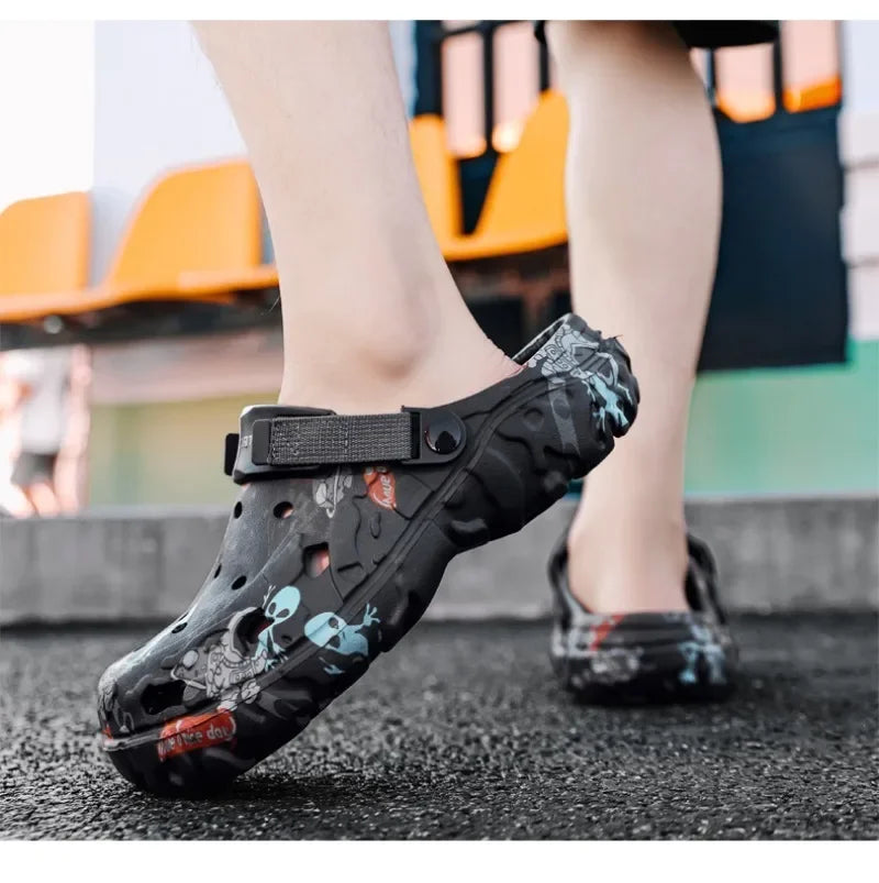 Men's Summer Clogs | Plus Size EVA Sandals - Lightweight Flat Platform Slides - ZOOMNSTORE