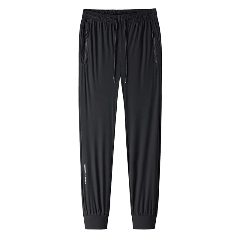 Mens Ice Silk Summer Pants - Slim Fit Quick Dry Loose Casual Running Trousers - ZOOMNSTORE