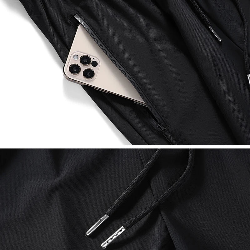Mens Ice Silk Summer Pants - Slim Fit Quick Dry Loose Casual Running Trousers - ZOOMNSTORE