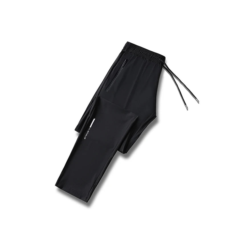 Mens Ice Silk Summer Pants - Slim Fit Quick Dry Loose Casual Running Trousers - ZOOMNSTORE