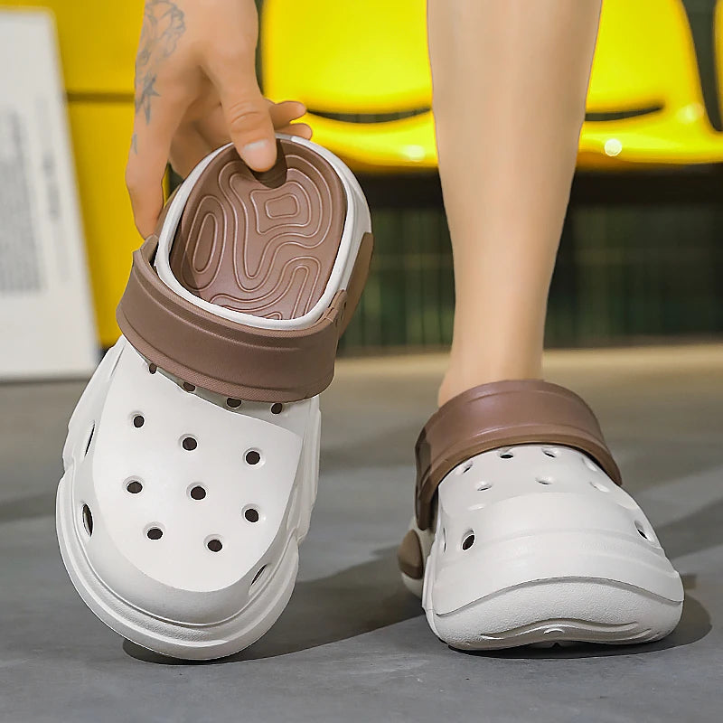 Mens Non-Slip Thick-Soled Sandals - Breathable Casual Beach Slippers - ZOOMNSTORE