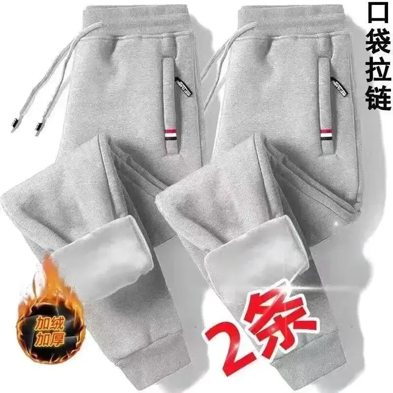 2024 Autumn Winter Plush Thickened Sports Pants for Men  Warm Casual Joggers Pants Loose Leggings for Men Sweatpants - ZOOMNSTORE