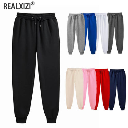 Men's Sweatpants Spring Autumn Fleece Pants Sport Long Pants Casual Drawstring Pockets Trousers Oversize Sweatpants For Men - ZOOMNSTORE