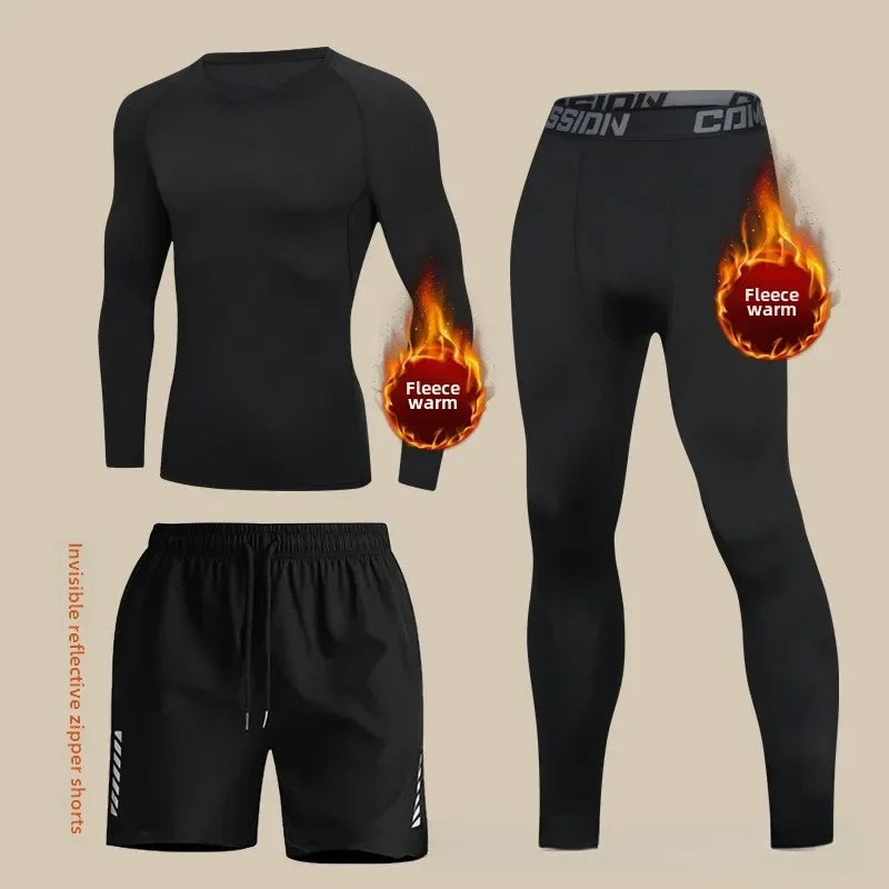 Men's Thermal Base Layer - Thickened Running Set With Quick Drying Sportswear - ZOOMNSTORE