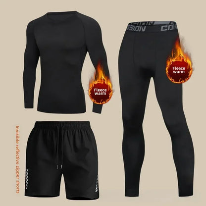Men's Thermal Base Layer - Thickened Running Set With Quick Drying Sportswear - ZOOMNSTORE