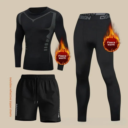 Men's Thermal Base Layer - Thickened Running Set With Quick Drying Sportswear - ZOOMNSTORE