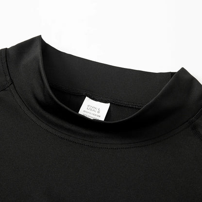 Men's Thermal T-Shirt - Long Sleeve High Neck Turtleneck | Breathable Winter Sportswear - ZOOMNSTORE