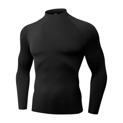 Men's Thermal T-Shirt - Long Sleeve High Neck Turtleneck | Breathable Winter Sportswear - ZOOMNSTORE