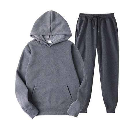 Men's Tracksuit - Autumn Winter Hoodie And Joggers Two-Piece Pullover Set - ZOOMNSTORE