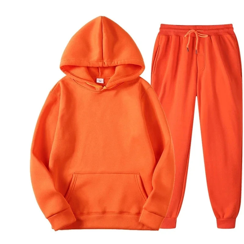 Men's Tracksuit - Autumn Winter Hoodie And Joggers Two-Piece Pullover Set - ZOOMNSTORE