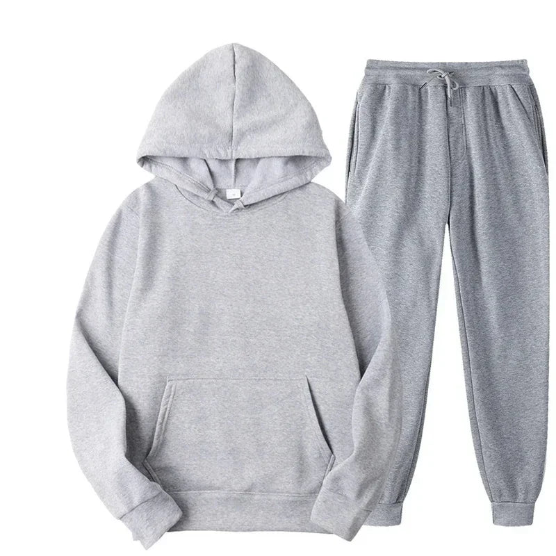 Men's Tracksuit - Autumn Winter Hoodie And Joggers Two-Piece Pullover Set - ZOOMNSTORE