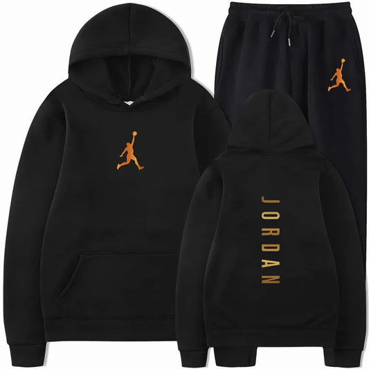 Men's Tracksuit Set – Casual Fleece Pullover Hoodies & Drawstring Pants For Autumn Winter - ZOOMNSTORE