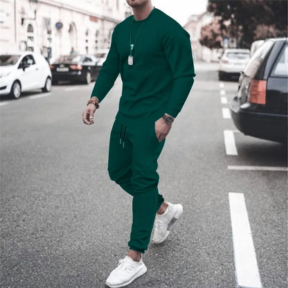 Men's Tracksuit Set – Casual Two Piece Sweatshirt & Sweatpants | Warm Athletic Jogger Suit - ZOOMNSTORE