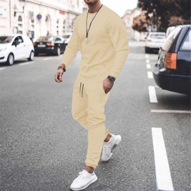 Men's Tracksuit Set – Casual Two Piece Sweatshirt & Sweatpants | Warm Athletic Jogger Suit - ZOOMNSTORE