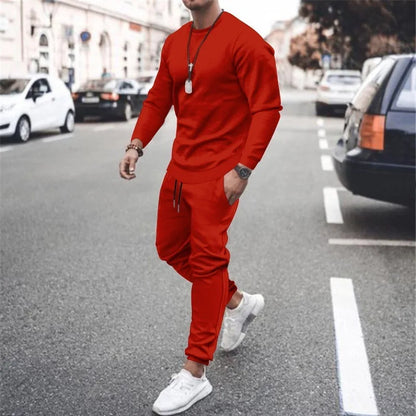 Men's Tracksuit Set – Casual Two Piece Sweatshirt & Sweatpants | Warm Athletic Jogger Suit - ZOOMNSTORE