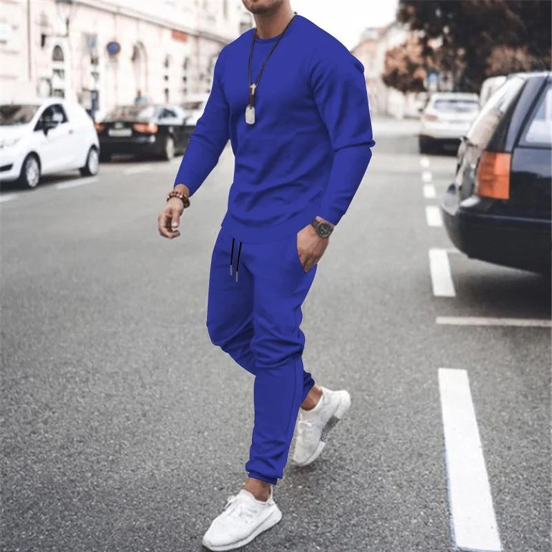 Men's Tracksuit Set – Casual Two Piece Sweatshirt & Sweatpants | Warm Athletic Jogger Suit - ZOOMNSTORE