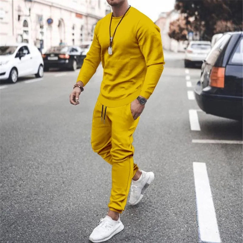 Men's Tracksuit Set – Casual Two Piece Sweatshirt & Sweatpants | Warm Athletic Jogger Suit - ZOOMNSTORE