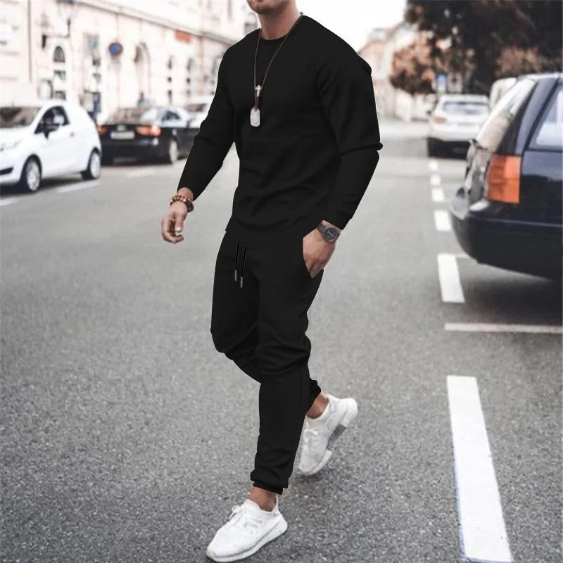 Men's Tracksuit Set – Casual Two Piece Sweatshirt & Sweatpants | Warm Athletic Jogger Suit - ZOOMNSTORE