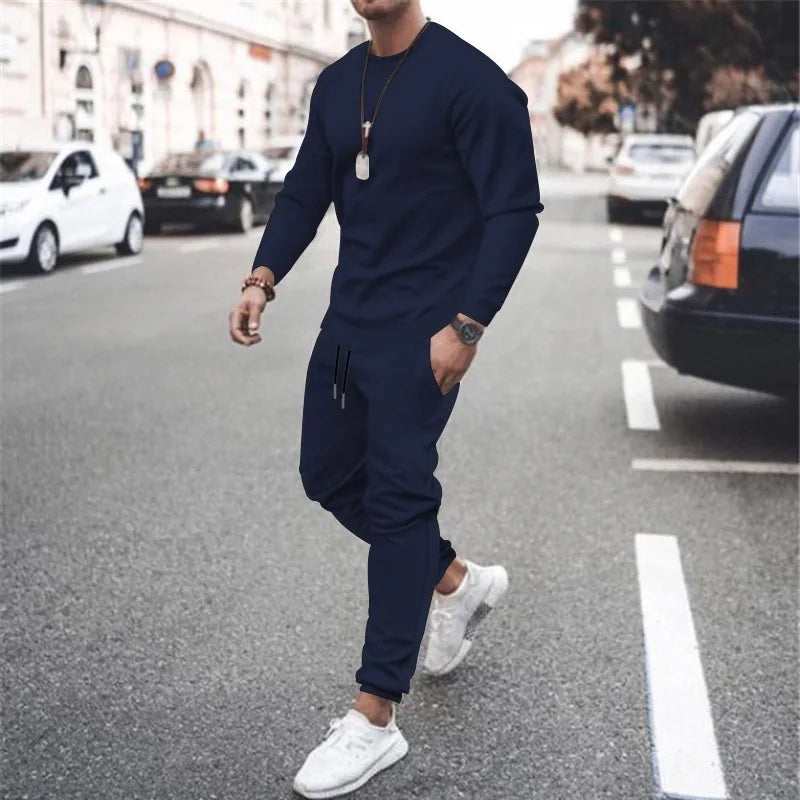 Men's Tracksuit Set – Casual Two Piece Sweatshirt & Sweatpants | Warm Athletic Jogger Suit - ZOOMNSTORE