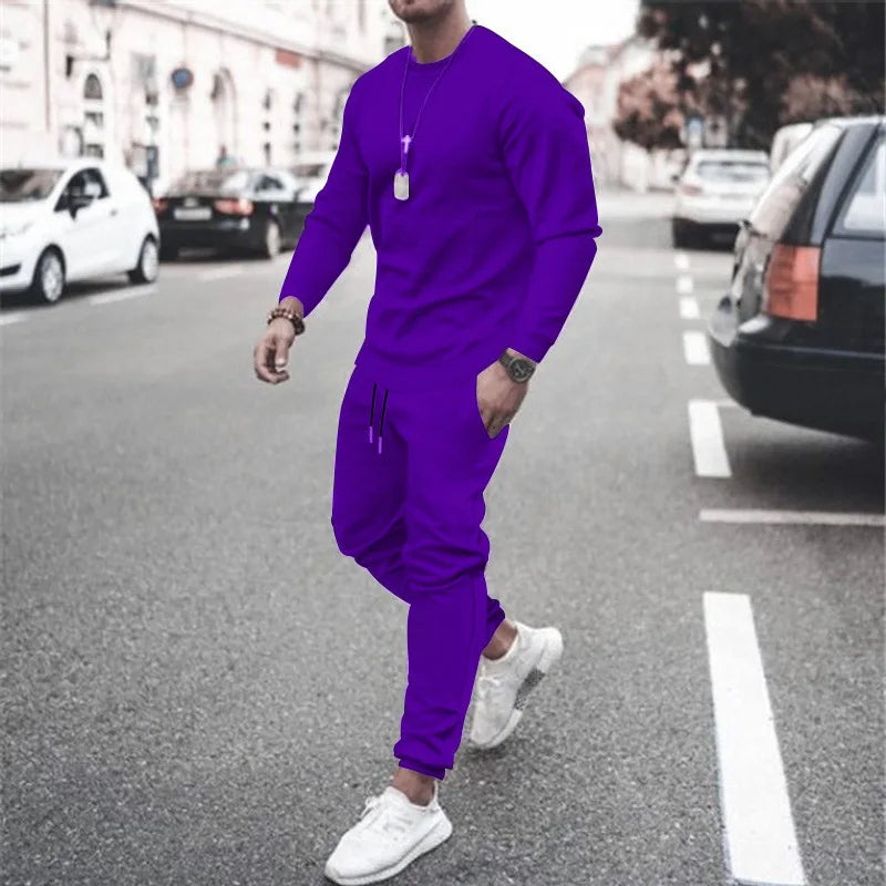 Men's Tracksuit Set – Casual Two Piece Sweatshirt & Sweatpants | Warm Athletic Jogger Suit - ZOOMNSTORE