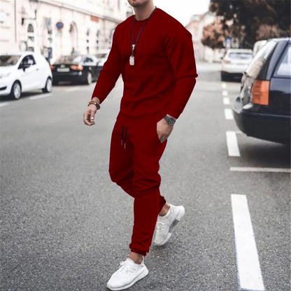 Men's Tracksuit Set – Casual Two Piece Sweatshirt & Sweatpants | Warm Athletic Jogger Suit - ZOOMNSTORE