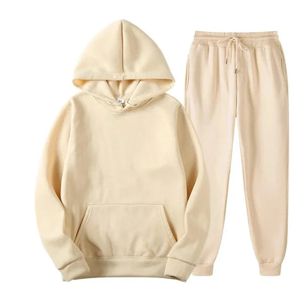 Men's Tracksuit Set – Winter Fitness Jogging Set With Long Sleeve Pullover & Athletic Trousers - ZOOMNSTORE