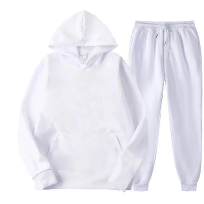 Men's Tracksuit Set – Winter Fitness Jogging Set With Long Sleeve Pullover & Athletic Trousers - ZOOMNSTORE