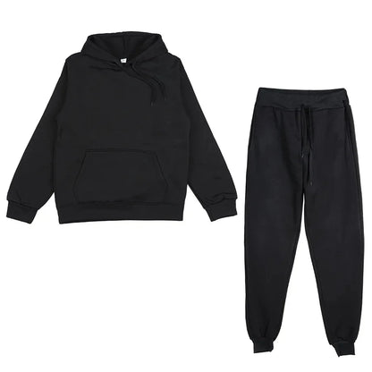 Men's Tracksuit Set – Winter Fitness Jogging Set With Long Sleeve Pullover & Athletic Trousers - ZOOMNSTORE