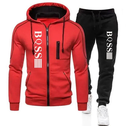 Men's Tracksuit Set – Zipper Cardigan Jacket & Elastic Waist Sweatpants | Autumn Fitness Outfit - ZOOMNSTORE