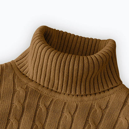 2025 New Men's High Neck Sweater Solid Color Pullover Knitted Warm Casual Turtleneck Sweatwear Woolen Mens Winter Outdoor Tops - ZOOMNSTORE