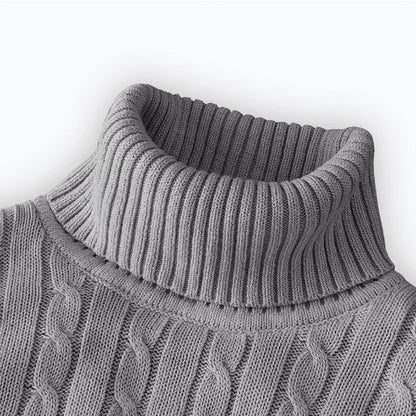 2025 New Men's High Neck Sweater Solid Color Pullover Knitted Warm Casual Turtleneck Sweatwear Woolen Mens Winter Outdoor Tops - ZOOMNSTORE