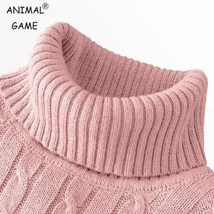 Autumn Men's Long Sleeve Knitted Sweaters Men's Slim Fit Turtleneck Sweater Casual Pullover Sweater Lightweight Ribbed Sweater - ZOOMNSTORE