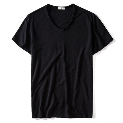 Men's V-Neck T-Shirt – Breathable Cotton Tee, Lightweight Summer Tees, Casual Shirt - ZOOMNSTORE