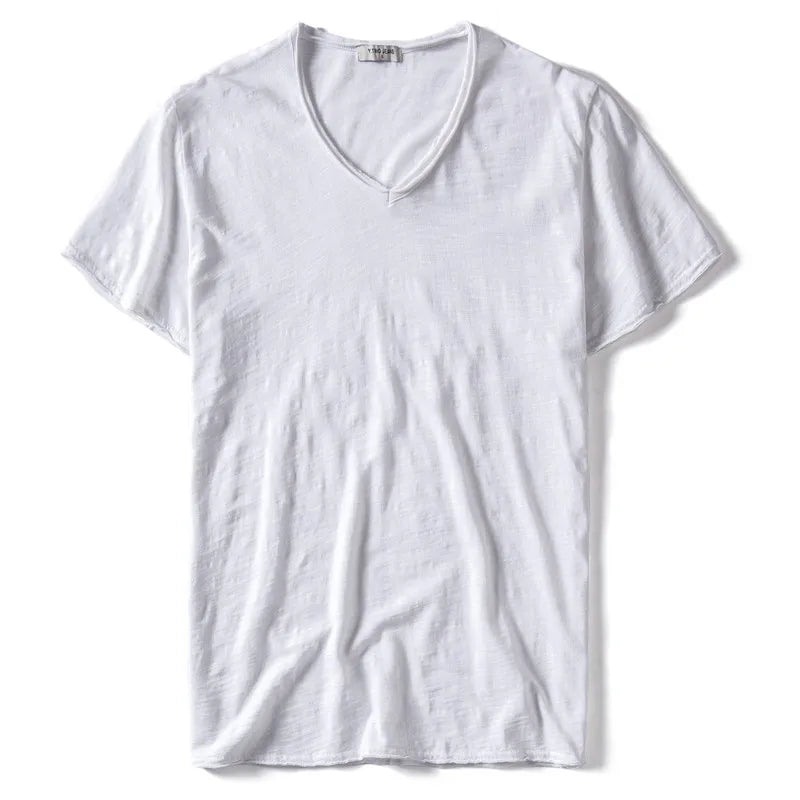 Men's V-Neck T-Shirt – Breathable Cotton Tee, Lightweight Summer Tees, Casual Shirt - ZOOMNSTORE