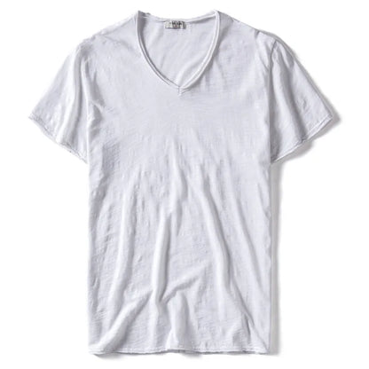 Men's V-Neck T-Shirt – Breathable Cotton Tee, Lightweight Summer Tees, Casual Shirt - ZOOMNSTORE