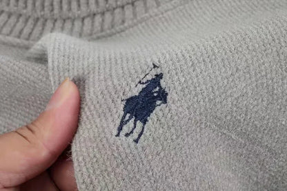 High end brand velvet sweater men's new fashion designer exquisite pony embroidery winter thick warm high neck knitted pullover - ZOOMNSTORE