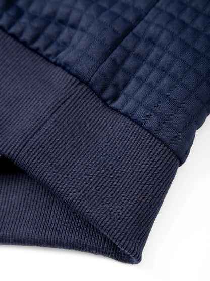 Men's Waffle Hoodie - Casual Warm Pullover With Drawstring Hood & Ribbed Cuffs - ZOOMNSTORE