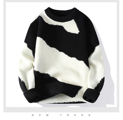 Men's Warm Sweater - Casual Knit Pullover | Autumn Winter Tops, Thick Microfiber - ZOOMNSTORE