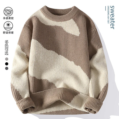 Men's Warm Sweater - Casual Knit Pullover | Autumn Winter Tops, Thick Microfiber - ZOOMNSTORE