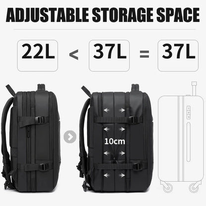 Waterproof Expandable Mens Laptop Backpack - 173 Large Capacity Travel Bag - ZOOMNSTORE